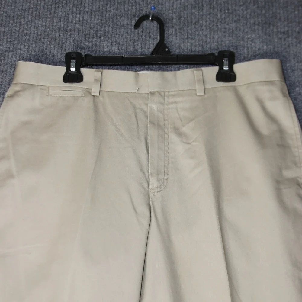 LL Bean Natural Fit Chino Pants‎ Mens 36 Beige Khaki Cotton Trousers 262553